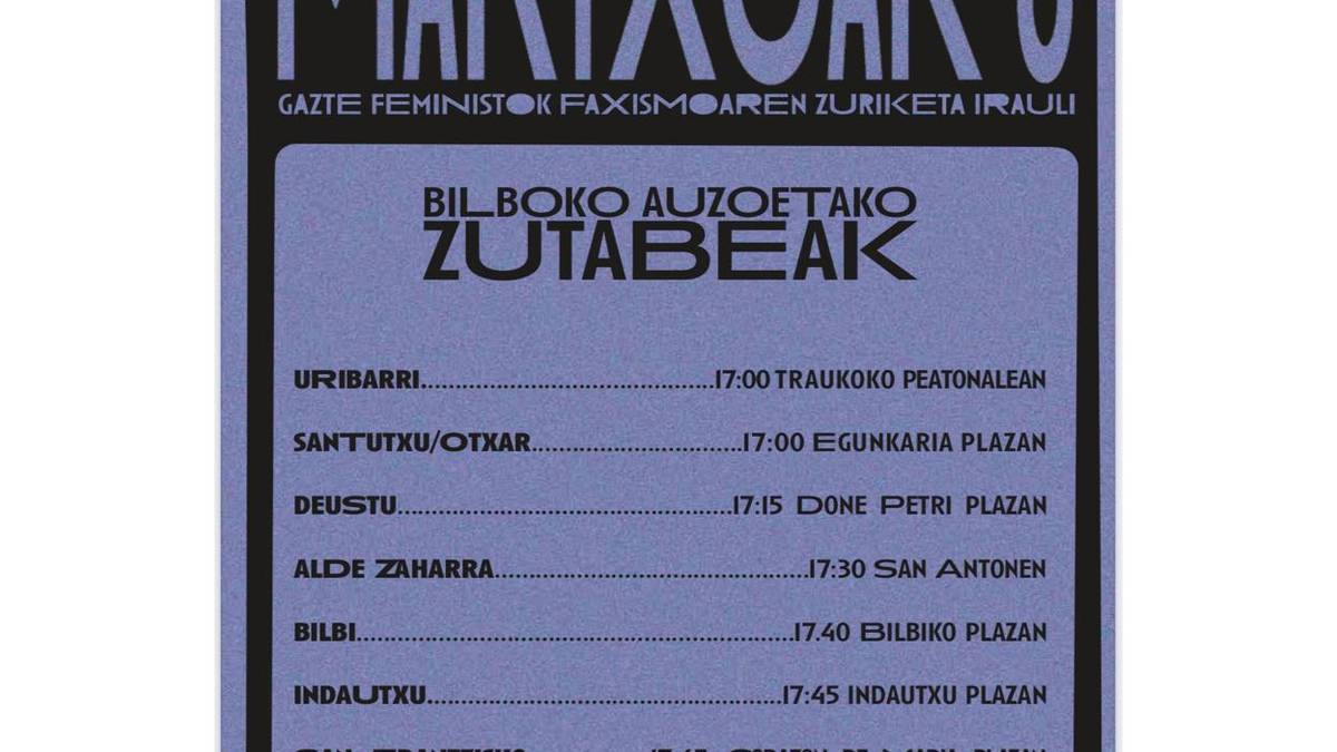 Martxoak 8, auzoetako zutabeak