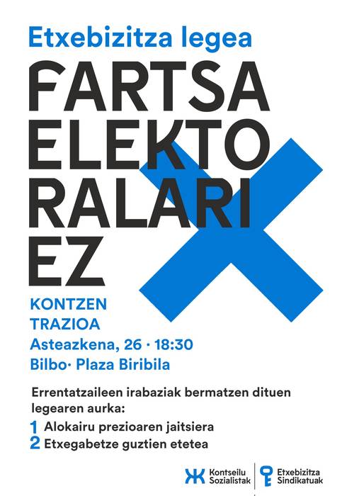 Etxebizitza legea salatzeko elkarretaratze deia egin du Kontseilu Sozialistako Etxebizitza Sindikatuak