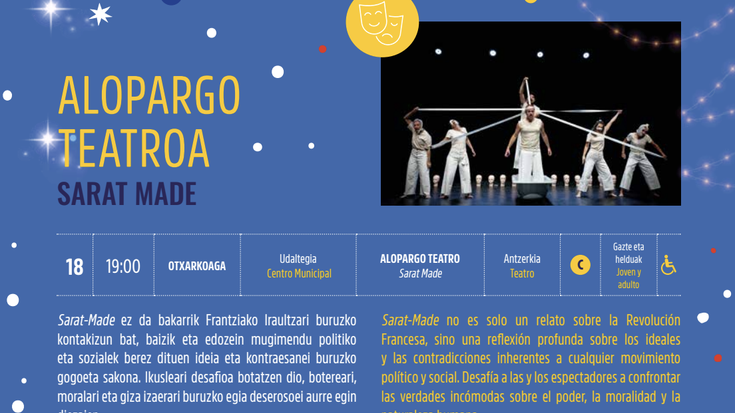 Kultur Gabonak 2025: ALOPARGO TEATROA OTXARKOAGA Udaltegian