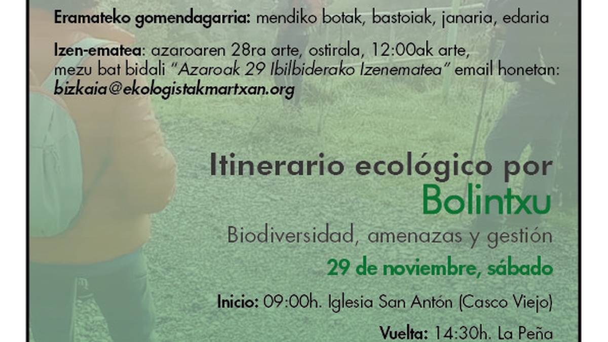 Bolintxutik ibilbide ekologikoa: Bioaniztasuna, mehatxuak eta kudeaketa