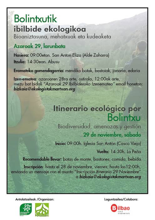 Bolintxutik ibilbide ekologikoa: Bioaniztasuna, mehatxuak eta kudeaketa