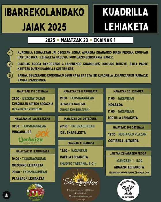 🎉IBARREKOLANDAKO JAIAK 2025! 🎉 Kuadrilla lehiaketa