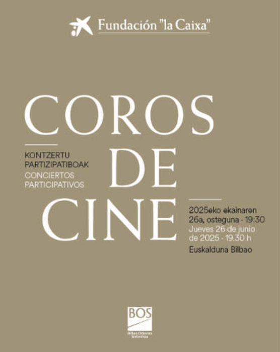 COROS DE CINE kontzertu parte-hartzailea Euskalduna Jauregian