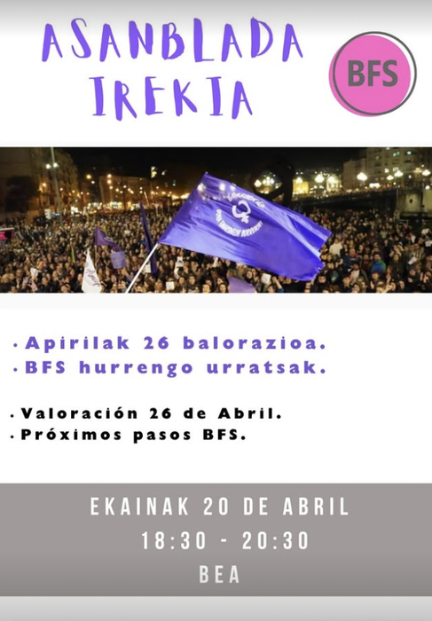 Bilbo Feminista Saretzen taldearen asanblada irekia