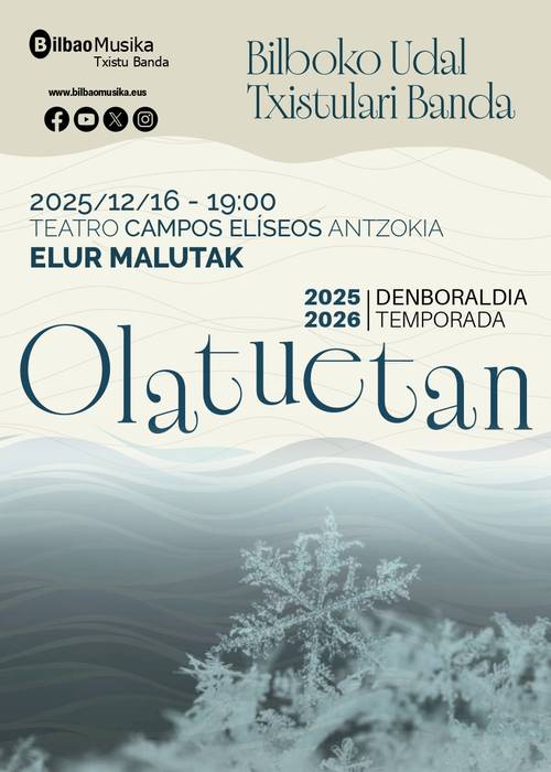 Bilboko Udal Txistulari Banda: ELUR MALUTAK kontzertua Campos Antzokian