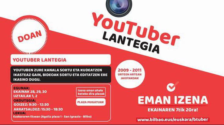 Euskararen Etxean egingo diren Youtuber lantegietan izena emateko epea ekainaren 7an zabalduko da