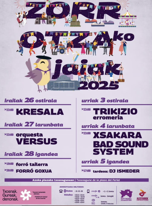 🔥ZORORTZAKO JAIAK 2025 🔥 Kontzertuak