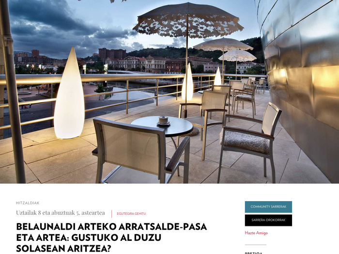 Azkenean oporretan! solasaldia Guggenheim Museoan