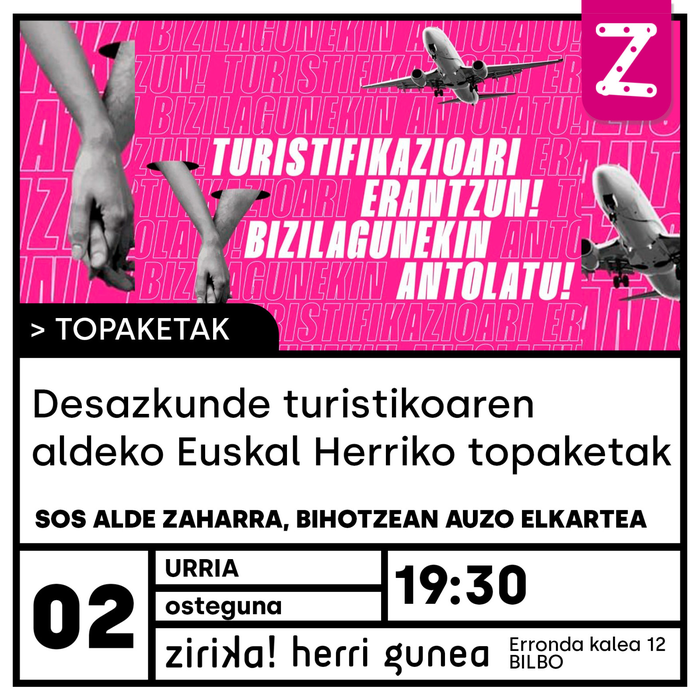 Desazkunde Turistikoaren aldeko Euskal Herriko Topaketen aurkezpena Zirika! Herri Gunean