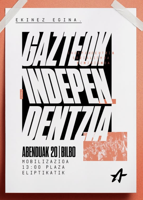 Mobilizazioa plaza Eliptikatik: "Ekinez egina, gazteok independentzia"