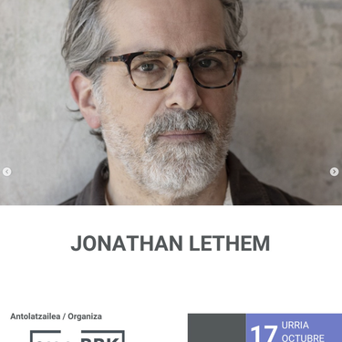 Jonathan Lethem BBK Aretoan (Ja! Festibala)