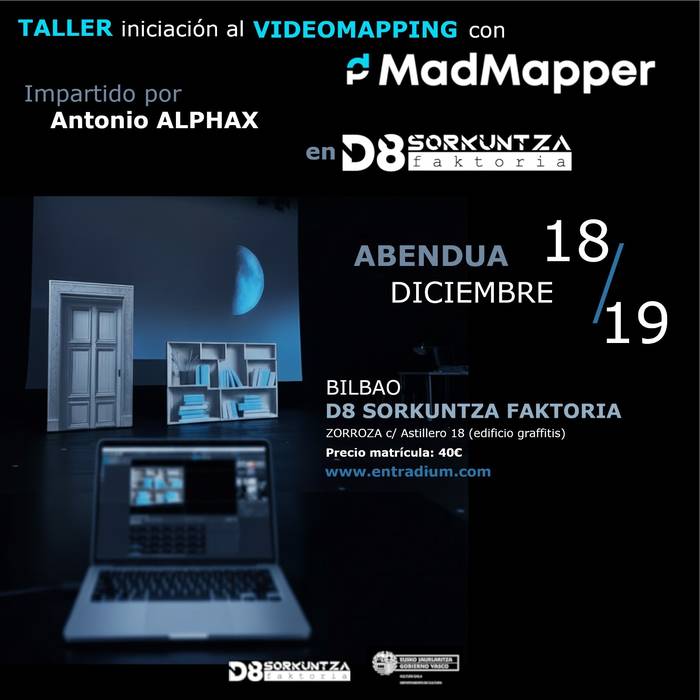 MadMapper Sarrera Tailerra D8 Sorkuntza Faktorian