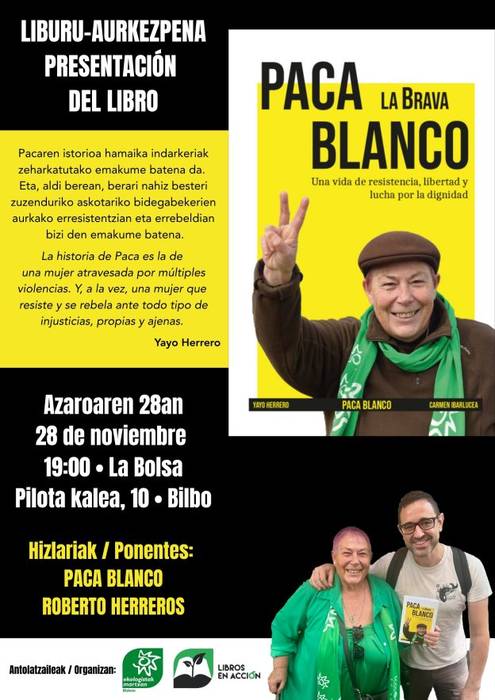 "Paca Blanco, la Brava" Liburuaren aurkezpena La Bolsan