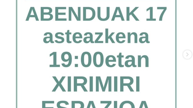 Hitzaldi / aurkezpena Xirimiri Espazioan