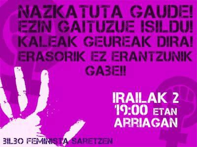 Azkeneko eraso matxista salatzeko elkarretaratzea gaur 19.00etan Arriagan