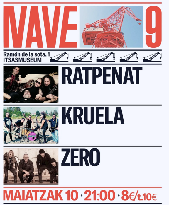 RATPENAT + KRUELA + ZERO kontzertuak Nave9n