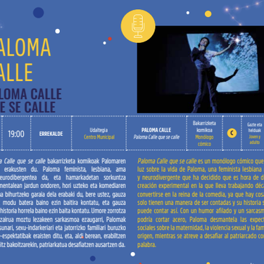Kultur Gabonak 2025: PALOMA CALLE Errekalde Udaltegian
