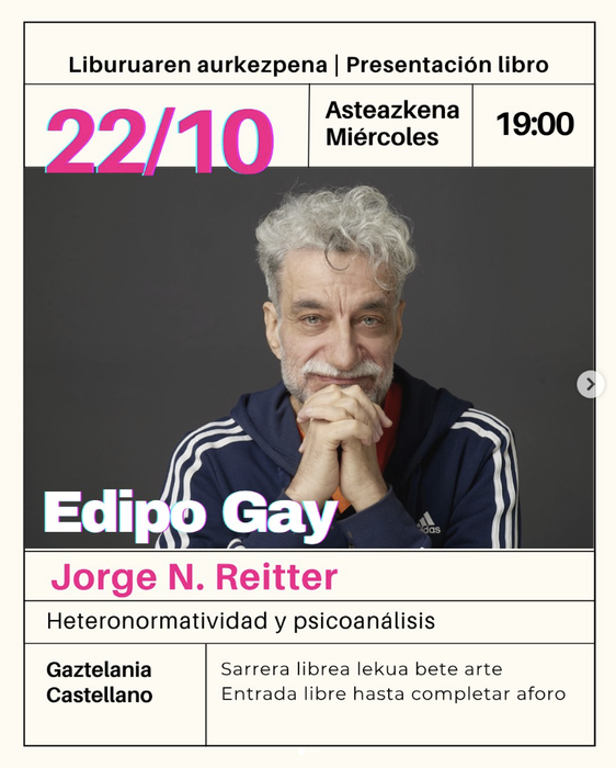 EDIPO GAY liburuaren aurkezpena La Sinsorgan