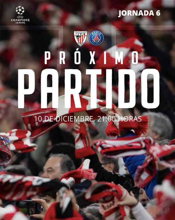 San Mames lehoiez beteko da Champions League-eko 6. Jardunaldian