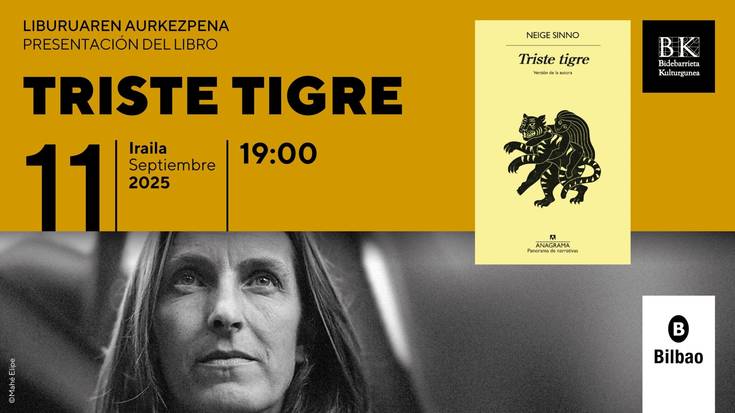 Triste tigre liburuaren aurkezpena Bidebarrieta Kulturgunean