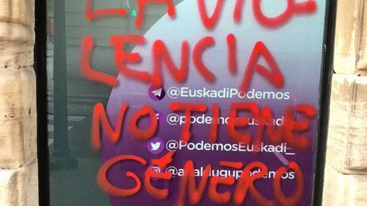 Ahal Dugu Bilboko egoitzan pintaketak egin dituzte