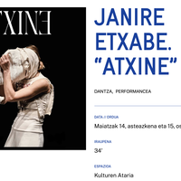 JANIRE ETXABE. "ATXINE" Alondigako Kulturen Atarian