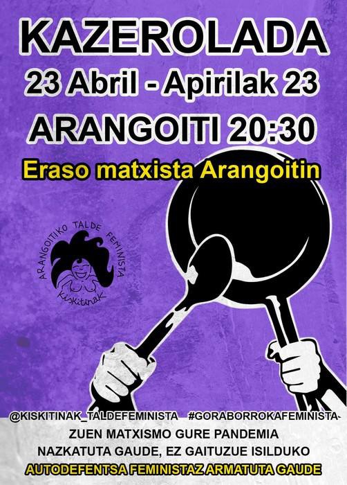 Asteartean gertatutako eraso matxista bat salatu du Arangoitiko Kiskitiñak talde feministak