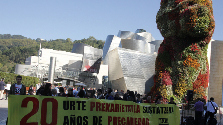 Guggenheim Museoko langileen protesta