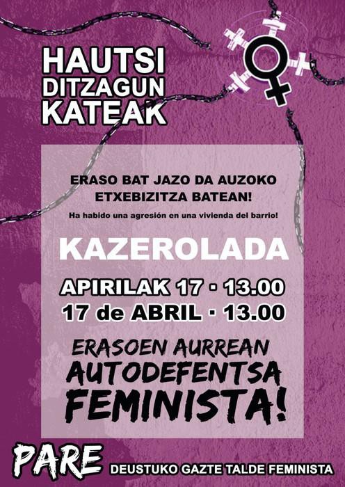 Deustun gertatutako eraso matxista salatu du Pare Gazte Talde Feministak