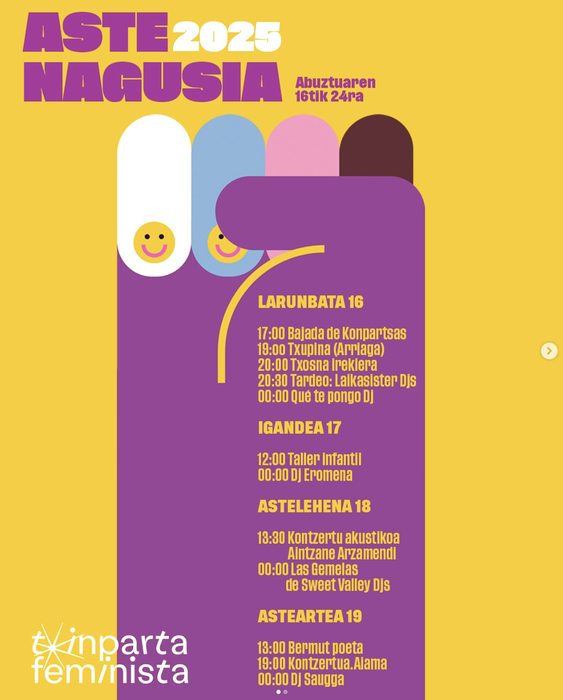 TXINPARTA FEMINISTA Konpartsaren programazioa