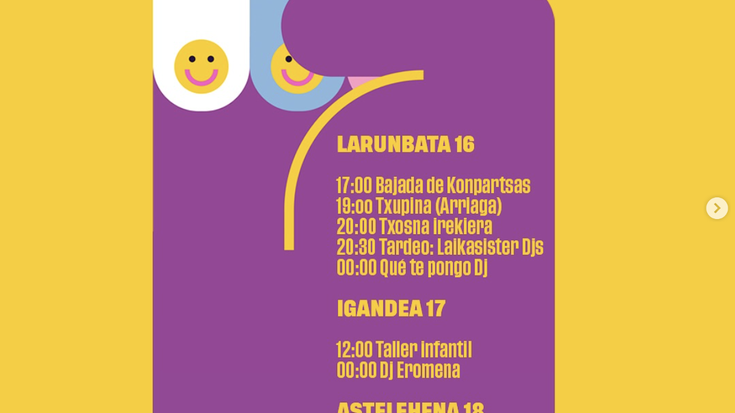 TXINPARTA FEMINISTA Konpartsaren programazioa