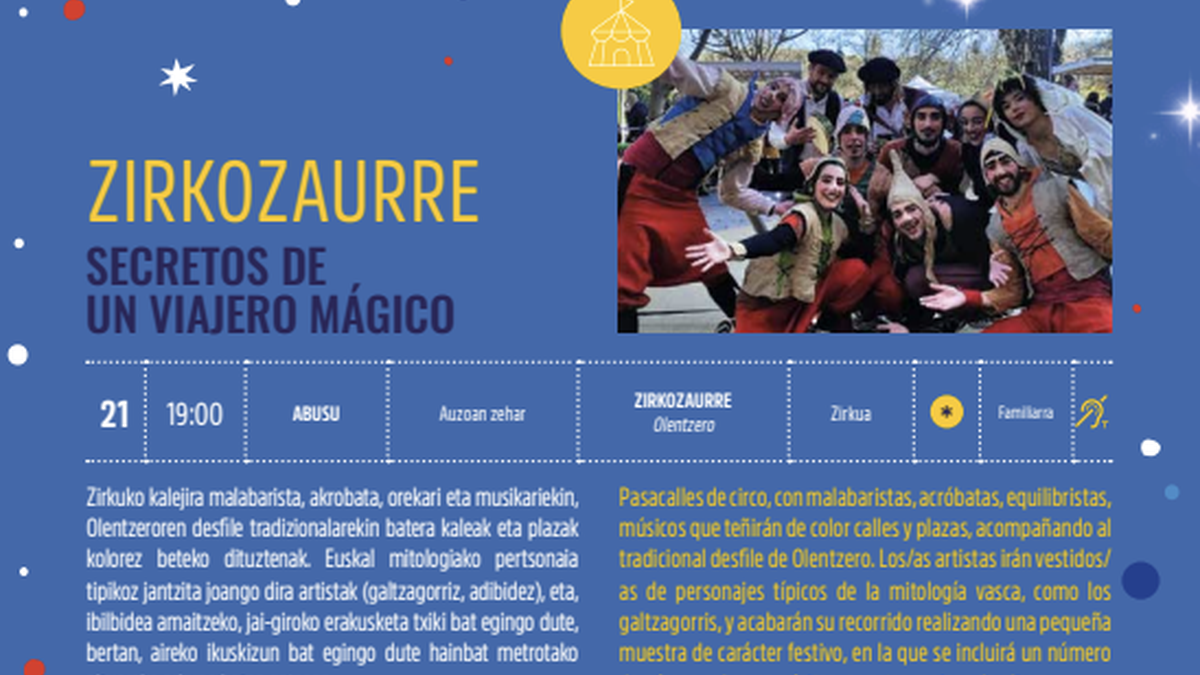 Kultur Gabonak 2025: ZIRKOZAURRE ABUSUn zehar