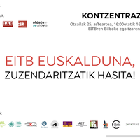 EITBn oinarrizko hizkuntza eskubideak bermatzearen aldeko elkarretaratzea deitu dute otsailaren 25ean