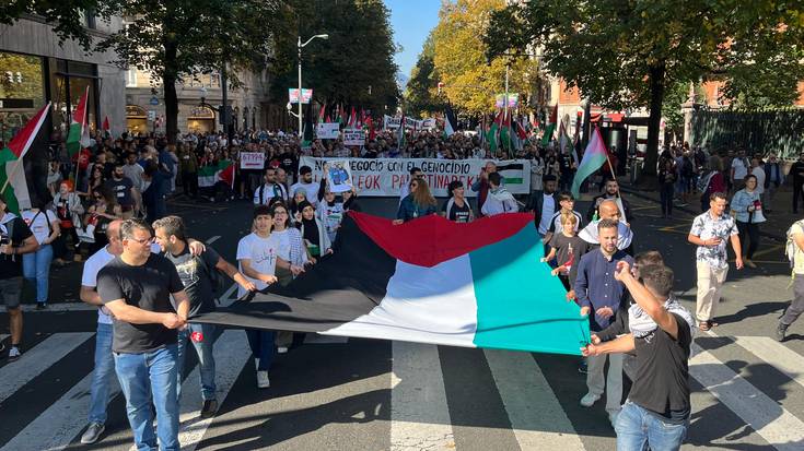 55.000 lagunek Palestinaren aldeko Lanuzte Orokorrarekin bat egin dute