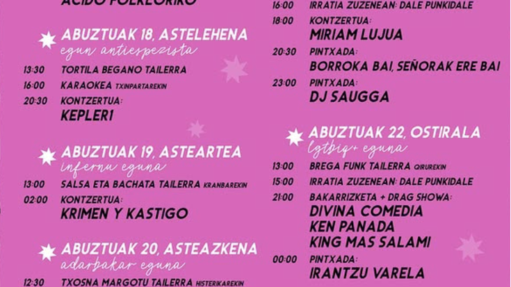 PIZTIAK Konpartsaren programazioa