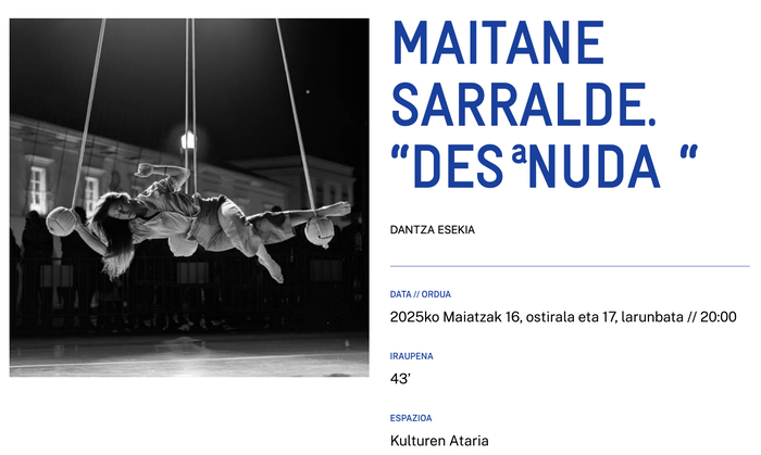 MAITANE SARRALDE. "DESªNUDA" Alondigako Kulturen Atarian