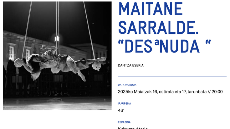 MAITANE SARRALDE. "DESªNUDA" Alondigako Kulturen Atarian