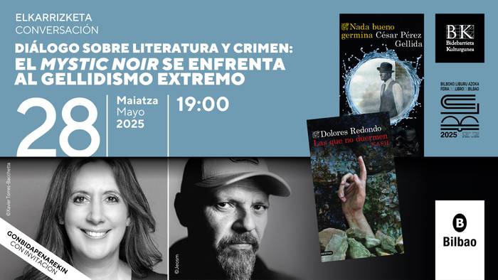 Diálogo sobre literatura y crimen elkarrizketa Bidebarrieta Kulturgunean