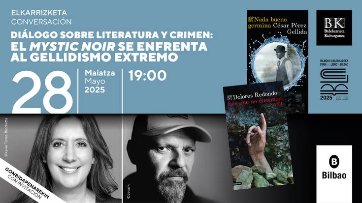 Diálogo sobre literatura y crimen elkarrizketa Bidebarrieta Kulturgunean
