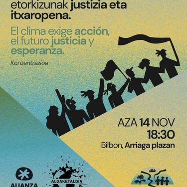 Kontzentrazioa Arriaga plazan: Klimak ekintza eskatzen du, etorkizunak justizia eta itxaropena