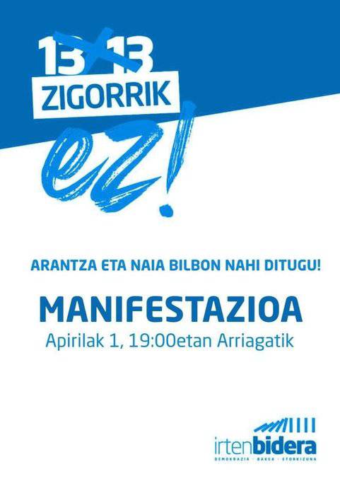 13/13 auziko epaiketa eta ezarritako espetxe zigorrak salatzeko manifestazioa