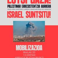Palestinako herriaren erresistentziaren aldeko mobilizazioa larunbat honetan
