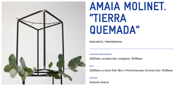 AMAIA MOLINETen “TIERRA QUEMADA” Alondigako Golem Zinemetan