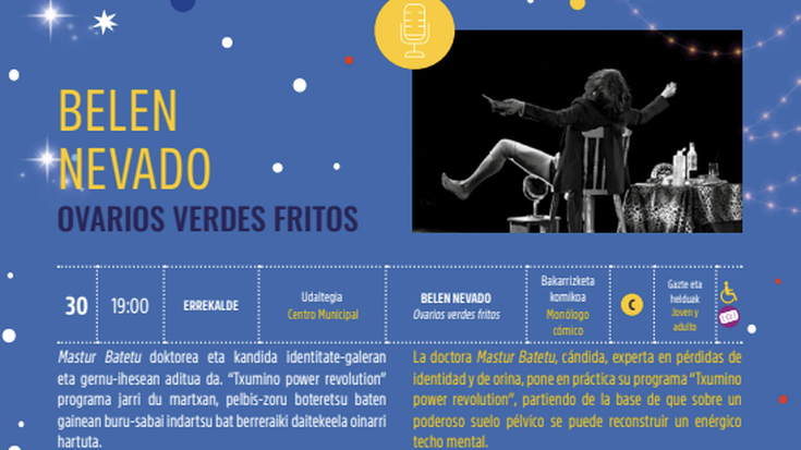 Kultur Gabonak 2025: BELEN NEVADO bakarrizketa komikoa Errekalde Udaltegian