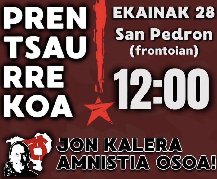 Jon kalera amnisita osoa! prentsaurrekoa San Pedro plazako frontoian
