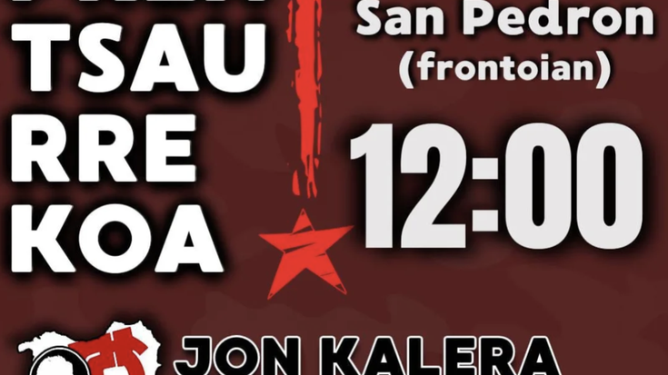 Jon kalera amnisita osoa! prentsaurrekoa San Pedro plazako frontoian