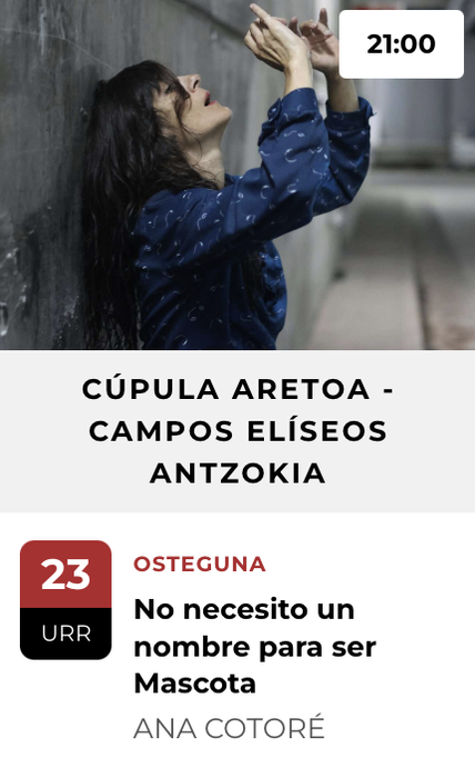 BAD 2025: "No necesito un nombre para ser Mascota" ikuskizuna Campos Antzokian