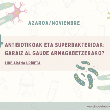 Euskara eta zientziak: ANTIBIOTIKOAK ETA SUPERBAKTERIOAK hitzaldia Foru Liburutegian