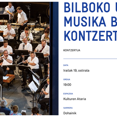 BILBOKO UDALEKO MUSIKA BANDAREN KONTZERTUA Alondigako Kulturen Atarian