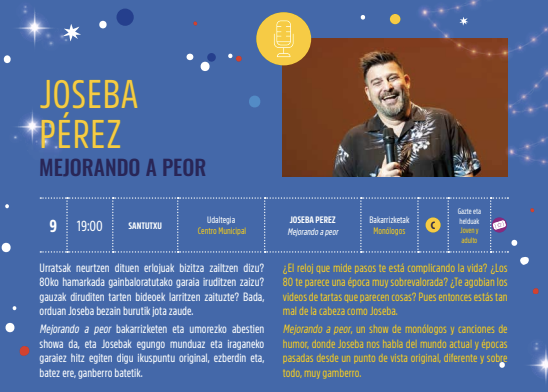 Kultur Gabonak 2025: JOSEBA PEREZ bakarrizketa Santutxu Udaltegian